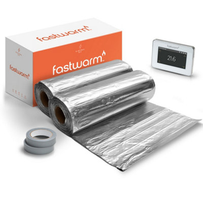 Fastwarm Electric Underwood Heating Mat Kit - 13m - Touch White Thermostat