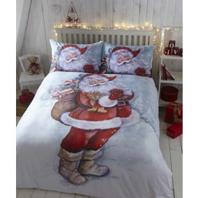 Father Christmas Single Duvet Cover and Pillowcase