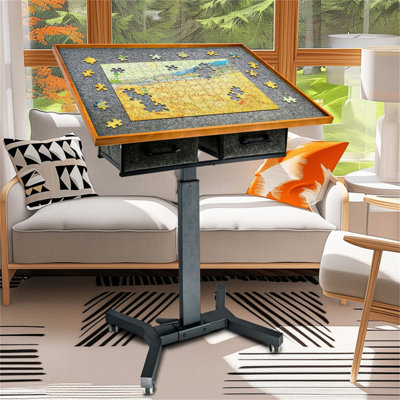 FATIVO 1500 Pieces Jigsaw Puzzle Table 4 Tilting Angle Board with Cover ...