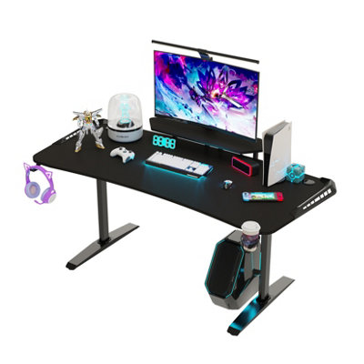 FATIVO 180cm Oversize Large RGB Racing Gaming Desk Computer Table Sofa ...