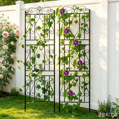 FATIVO 2X Large Tall Metal Garden Trellis Fence Plant Climbing Aid ...