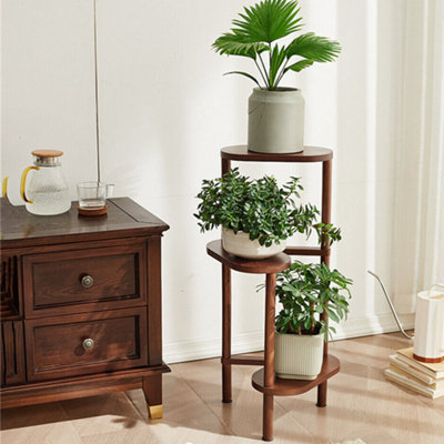 FATIVO 3 Tier Bamboo Corner Plant Stand Flower Pot Holder Shelf Indoor ...