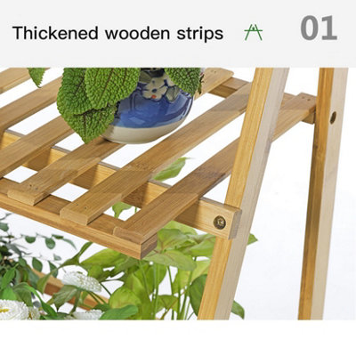 FATIVO 3 Tier Flower Plant Pot Stand Folding Display Hanging Shelf ...