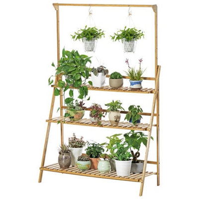 FATIVO 3 Tier Flower Plant Pot Stand Folding Display Hanging Shelf ...