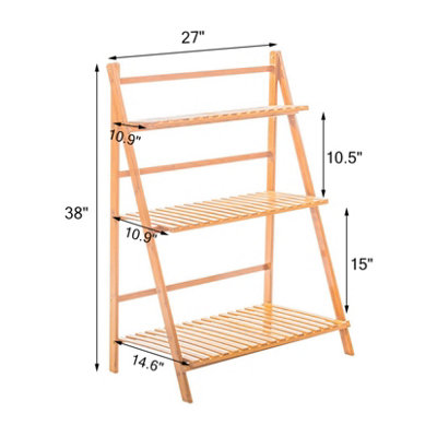 FATIVO 3 Tier Flower Plant Pot Stand Folding Display Hanging Shelf ...