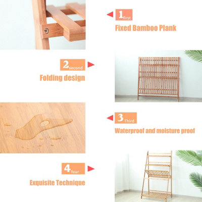 FATIVO 3 Tier Flower Plant Pot Stand Folding Display Hanging Shelf ...
