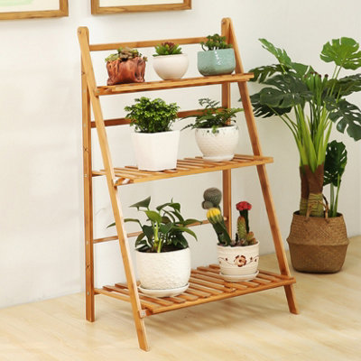 FATIVO 3 Tier Flower Plant Pot Stand Folding Display Hanging Shelf ...