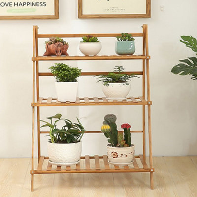 FATIVO 3 Tier Flower Plant Pot Stand Folding Display Hanging Shelf ...