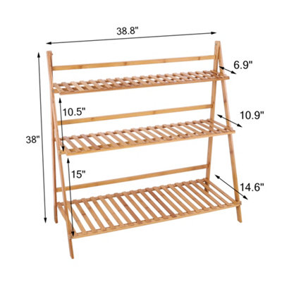 FATIVO 3 Tier Flower Plant Pot Stand Folding Display Hanging Shelf ...