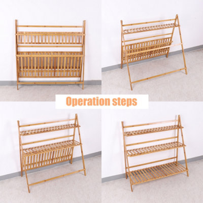 FATIVO 3 Tier Flower Plant Pot Stand Folding Display Hanging Shelf ...