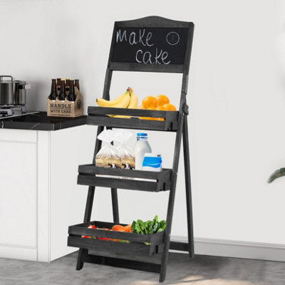 FATIVO 3 Tier Wooden Ladder Shelf Display Stand Unit Home Plant Flower ...