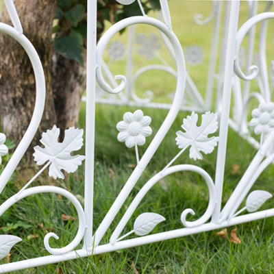 5pcs Coated Metal Wrought Iron Wire Border Fencing Decorative Garden Fence Panel