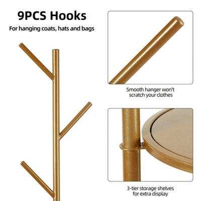 FATIVO Heavy Duty Marble Coat Rack Stand Tall Clothes Rail Hanger f ...