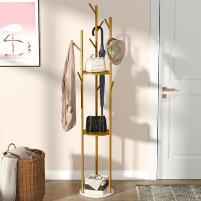 FATIVO Heavy Duty Marble Coat Rack Stand Tall Clothes Rail Hanger f ...