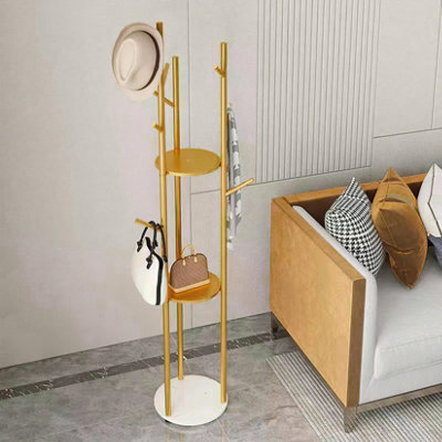 FATIVO Heavy Duty Marble Coat Rack Stand Tall Clothes Rail Hanger f ...