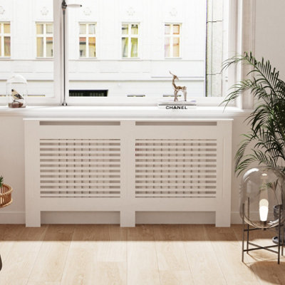 FATIVO Horizontal Radiator Cover Grill Shelf Cabinet MDF Wood Modern ...