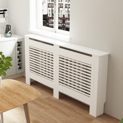 FATIVO Horizontal Radiator Cover Grill Shelf Cabinet MDF Wood Modern ...