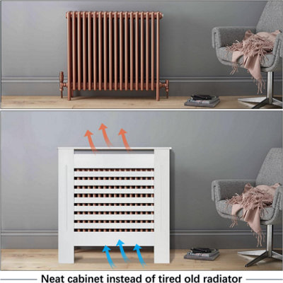 FATIVO Horizontal Radiator Cover Grill Shelf Cabinet MDF Wood Modern ...