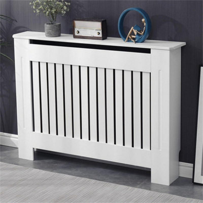 FATIVO Vertical Radiator Cover Grill Shelf Cabinet MDF Wood (19D x 111W ...