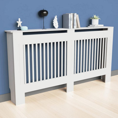 FATIVO Vertical Radiator Cover Grill Shelf Cabinet MDF Wood Modern ...