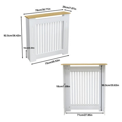 FATIVO Vertical Radiator Cover Grill Shelf Cabinet MDF Wood Modern ...