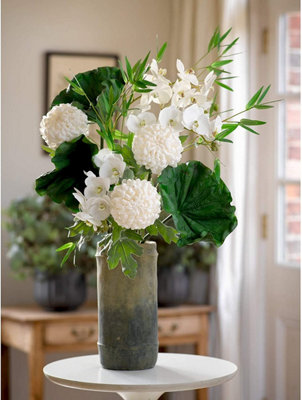 Faux Bamboo Tall Vase - Fresh or Artificial Flower Stem Bouquet Arrangement Holder - Measures 30 x 13cm