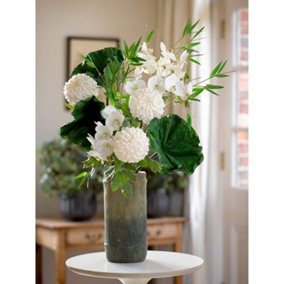 Faux Bamboo Tall Vase - Fresh or Artificial Flower Stem Bouquet Arrangement Holder - Measures 30 x 13cm