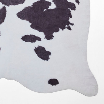 Faux Cow Print Black White Abstract Modern Cowhide Animal Rug for Living Rug for Living Room and Bedroom-155cm X 195cm
