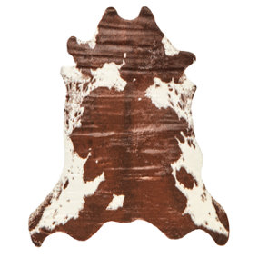 Faux Cowhide Area Rug 130 x 170 cm Brown and White BOGONG