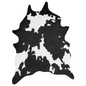 Faux Cowhide Area Rug 150 x 200 cm Black and White BOGONG