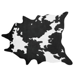Faux Cowhide Area Rug 150 x 200 cm Black and White BOGONG