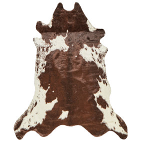 Faux Cowhide Area Rug 150 x 200 cm Brown and White BOGONG