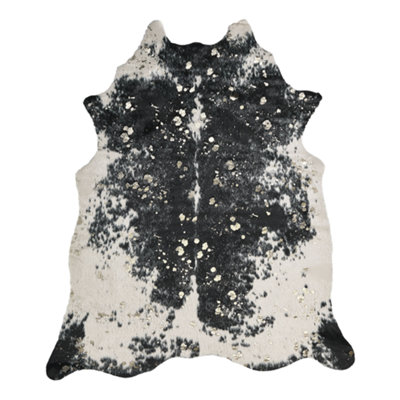 Faux Cowhide Area Rug with Spots 130 x 170 cm Black and White BOGONG