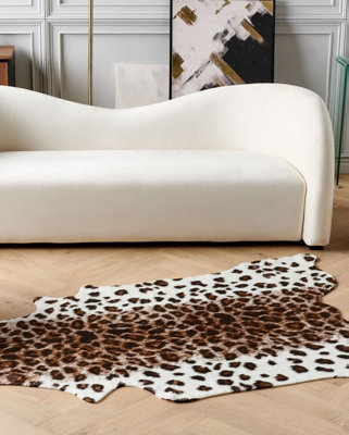 Faux Cowhide Area Rug with Spots 150 x 200 cm Brown and White BOGONG