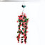 Faux Flower Solar Powered Hanging Decoration - Outdoor Garden Artificial Floral Display with 30 LED Lights - H72 x 17cm Diameter