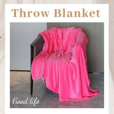 Fuschia pink throw blanket sale