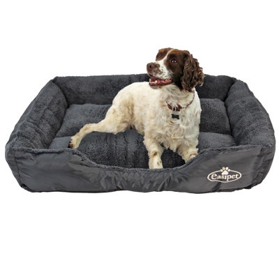 Faux Fur Pet Bed Black/Grey XL
