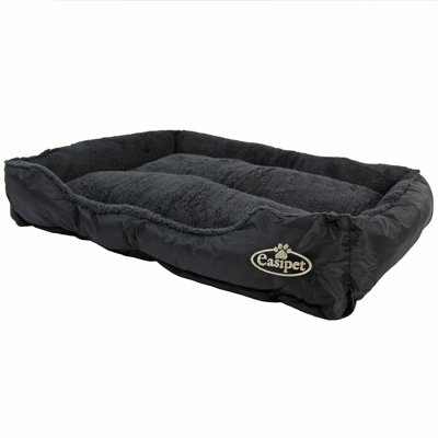 Faux Fur Pet Bed Black/Grey XL - 3