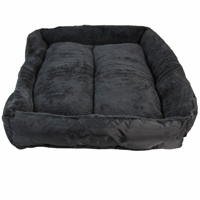 Faux Fur Pet Bed Black/Grey XL - 5