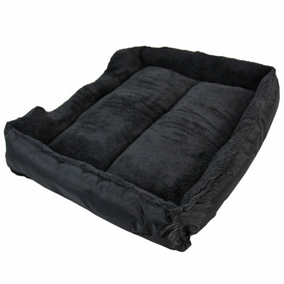 Faux Fur Pet Bed Black/Grey XL - 6
