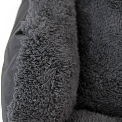 Faux Fur Pet Bed Black/Grey XL - 9