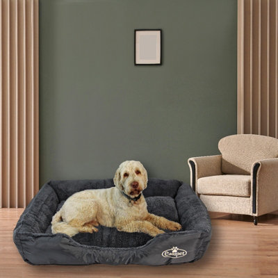 Faux Fur Pet Bed Black/Grey XXL - 3