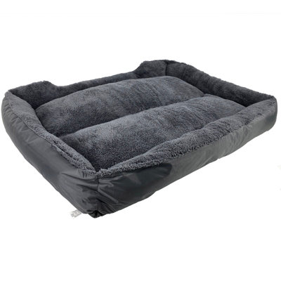 Faux Fur Pet Bed Black/Grey XXL - 4