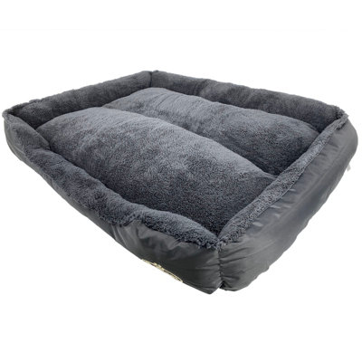 Faux Fur Pet Bed Black/Grey XXL - 7