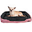 Faux Fur Pet Bed Pink/Grey Small