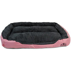 Faux Fur Pet Bed Pink/Grey XXL