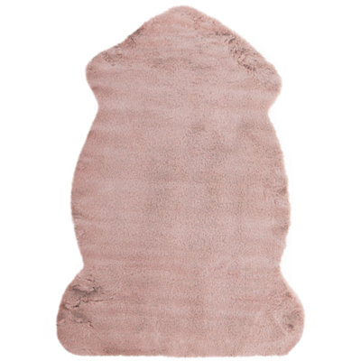 Faux Fur Rabbit Rug Pink UNDARA