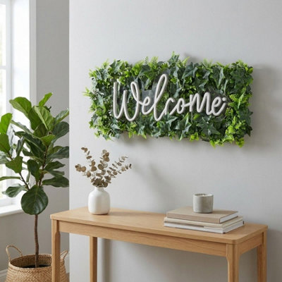 Faux Greenery Neon LED Welcome Sign