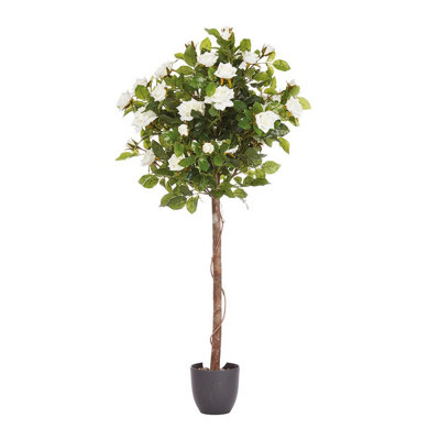 Faux Hoxton Rose Tree - Weather Resistant Home or Garden Realistic Artificial Potted Plant - Measures H120 x 40cm Diameter