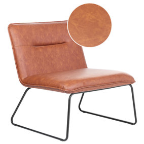 Faux Leather Armchair Brown COTULLA